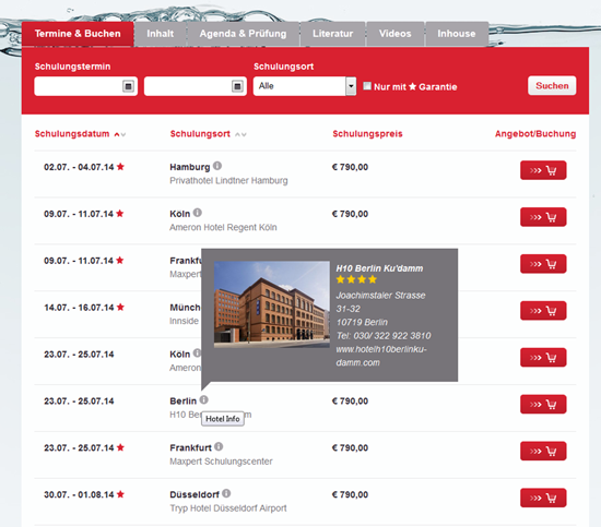 Information zum Trainingsort Information zum Trainingsort