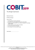 COBIT® 2019 Sample Paper 